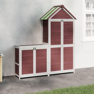 Berkfield Home 2 Piece Garden Tool Shed Set Mocha Solid Wood Pine in Brown