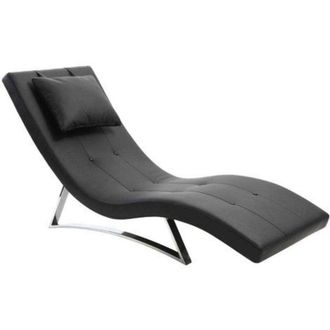 Miliboo Chaise longue design nero MONACO