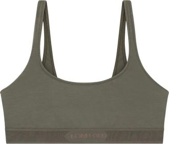 Tom Ford Geribbelde bh met logo - Groen