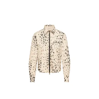 Moncler Moncler Animalier Print Zip-up Shirt, Women, White, Size: 38