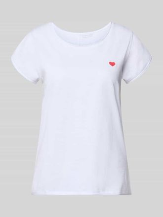 Christian Berg T-Shirt mit Stitching und Rundhalsausschnitt in Weiss, Gr&ouml;&szlig;e XXL