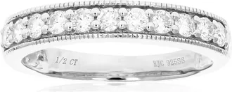 Vir Jewels 1/2 cttw Lab Grown Diamond Wedding Band in Sterling Silver For Women