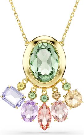 Swarovski Gema Crystal Charm Pendant Necklace in Gold/White at Nordstrom