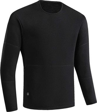 Generic Mens Heated Bottom Mens USB Heated Warm T Shirt Cold Weather Warm Underwear Tops V Neck T Shirt (Black, L)