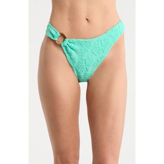 Dippin' Daisy's Swimwear Dive In High Waist Bikini Bottoms in Aqua Green at Nordstrom Rack, Size X-Large