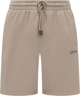 Off-white Brown Logo Shorts