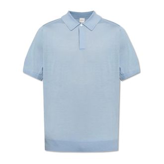 Paul Smith Polo Shirts, male, Blue, Size: L Wool Polo Shirt