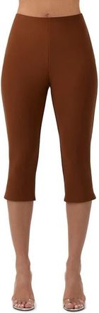 Naked Wardrobe Suiting Capri Pants in Dark Mocha at Nordstrom, Size Medium