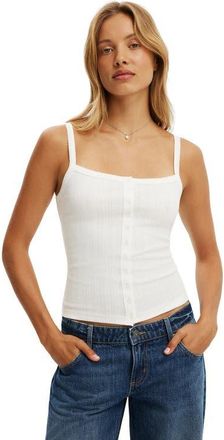 Cotton On Womens Henley Tank in Vintage White at Nordstrom, Size Xx-Small