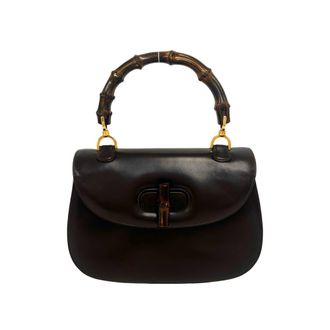 Gucci Brown Leather Handbag Tote Bag (Pre-Owned)