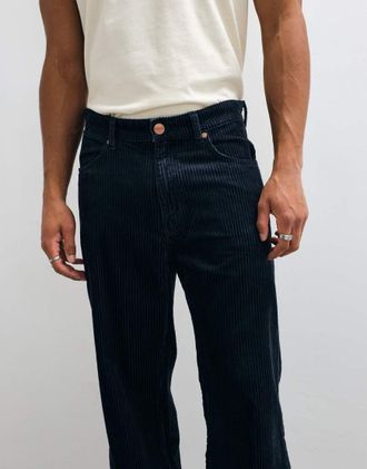 Wrangler jeans a gamba dritta ampi con lavaggio indaco scuro-Blu