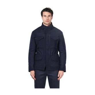Mason's Field Jacket M74 - Heren - Jassen - Blauw - Maat: M Wol