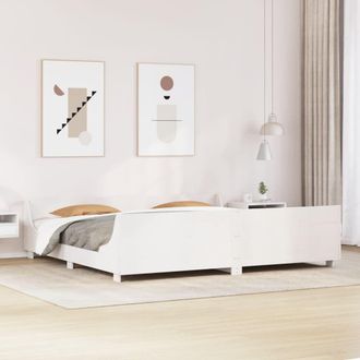 Berkfield Home Bed Frame without Mattress White 180x200 cm Super King Solid Wood Pine