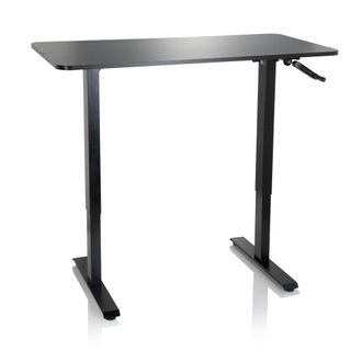 hjh OFFICE escritorio de pie Placa MDF, armaz&oacute;n de acero Negro