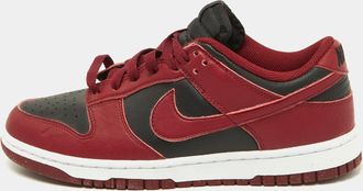 Nike Red/black Leather Dunk Low Top team Red Sneakers