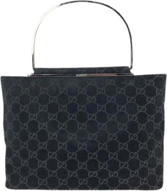 Gucci Pre-owned GG Suede Handbag - Dames - Vintage Handtas - Zwart - ONE Size - Leer - Vintage
