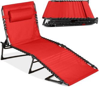 Best Choice Products Patio Chaise Lounge Chair, Outdoor Portable Adjustable Pool Recliner w/ Pillow