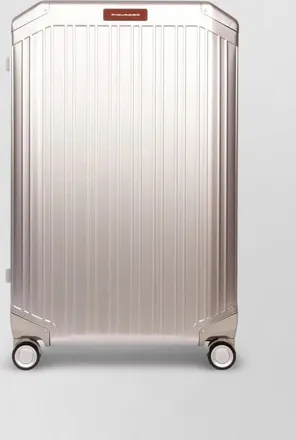 Piquadro large aluminum leather trolley four wheels