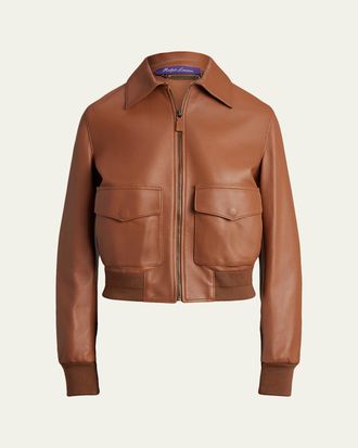 Ralph Lauren Collection Sullivan Leather Bomber Jacket