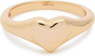 Astrid & Miyu Heart 18kt Gold-plated Ring - N (UK N / US 6.75)