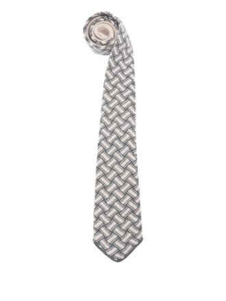Drumohr patterned cashmere tie - Neutrals