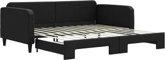vidaXL Vidaxl - Divano Letto Con Letto Estraibile Nero 100x200 Cm In Tessuto