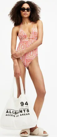 AllSaints Womens Recycled Polyamide Erica Adjustable Halterneck Swimsuit, Size: XS