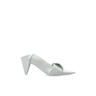 Loewe Origami Heeled Mules - Dames - Muiltjes - Wit - 37 EU - Leer - Schoenen
