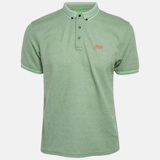 HUGO BOSS Boss By Hugo Boss Green Mesh Jersey Polo T-Shirt
