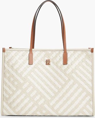 Tommy Hilfiger Womens Tommy Hilfiger TH City Womens Tote Bag - Neutral Mix - White - Size: ONE size