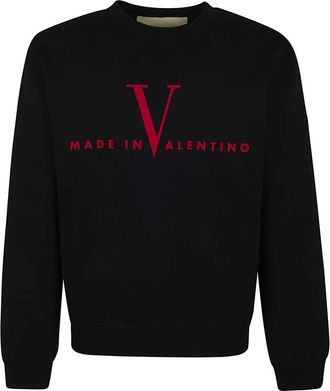 Valentino Garavani Cotton Crewneck Sweatshirt - Heren - Sweatshirts - Zwart - M - Katoen - Hoodies & sweatvesten