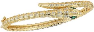 Sphera Milano 14K Over Silver Cz Bypass Snake Bangle Bracelet