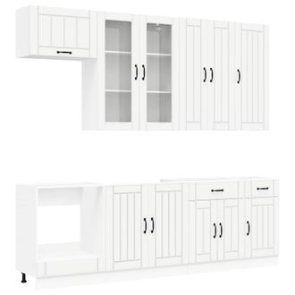 vidaXL Unidad De Cocina Lucca 8 Uds. Blanco Madera De Ingenier&iacute;a Vidaxl