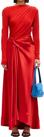 Acler Hertfordshire Maxi Dress In Cherry Red