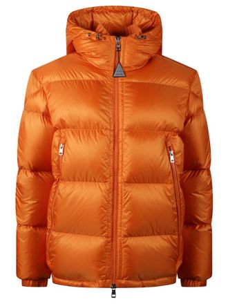 Moncler Orange Quilted Hood Jacket