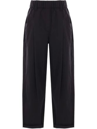 Brunello Cucinelli Monili-chain poplin trousers - Black