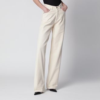 Saint Laurent High-waisted boyfriend jeans in vanilla denim