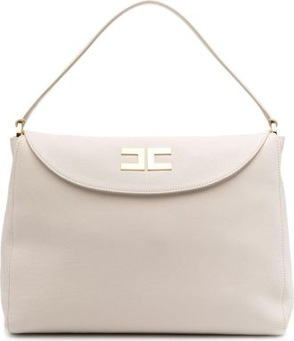 Elisabetta Franchi medium Souple shoulder bag - women - Sheepskin/Cotton - One Size - Neutrals