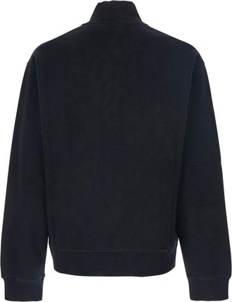 Dsquared2 Mens Black High Neck Sweatshirt With Lettering Logo Cotton Sweatshirts Sweater