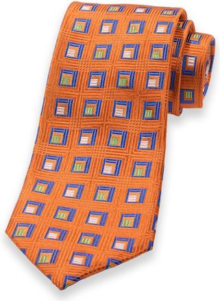 Paul Fredrick Geometric Woven Silk Tie