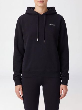 Off-white Arrow Logo Cotton Hoodie with Drawstring