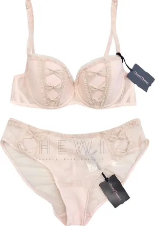 Chantal Thomass Ballerina Pink Tulle Pad Half Cup Bra & Brief Set Size M
