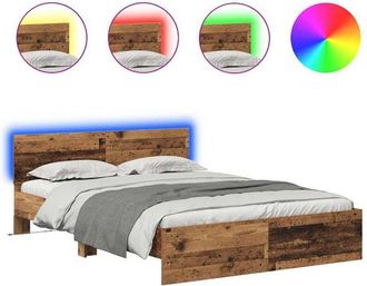 vidaXL Bed Frame with Headboard Old Wood 150 x 200 cm Engineered Wood vidaXL