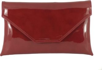 Loni Loni Stylish Large Envelope Patent Clutch Bag/Shoulder Bag Wedding Party Prom Bag in Burgundy Wine Red