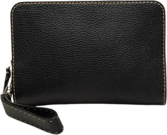 Fendi Pre-owned Selleria Leder Clutch Tas - Dames - Vintage Clutch - Zwart - ONE Size - Leer - Vintage