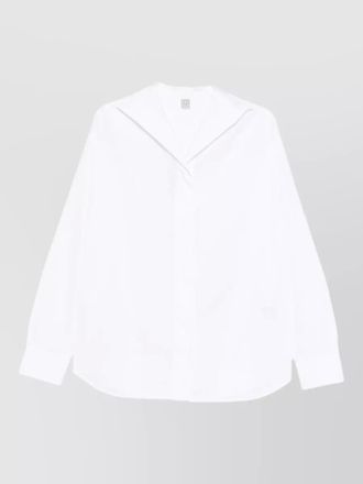 Toteme cotton shirt long sleeves curved hem