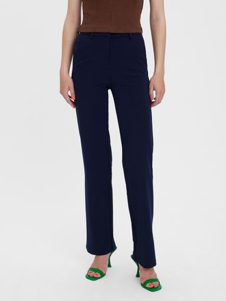 Vero Moda Anzughose VERO MODA VMZAMIRA MW SLIM STRAIGHT PANT NOOS, Damen, Gr. XS, L&auml;nge 34, navy blazer, Web, Obermaterial: 95% Polyester, 5% Elasthan, unifarbe