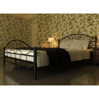 vidaXL Vidaxl - Cama De Metal Negro Con Colch&oacute;n 180x200 Cm