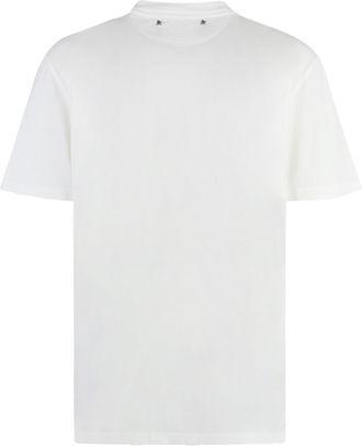 Golden Goose Womens Cotton Crew-Neck T-Shirt With Crystal Embroidery White T-Shirts & Jerseys