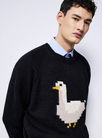 Le 31 Mens Duck jacquard sweater Imported from Seoul
